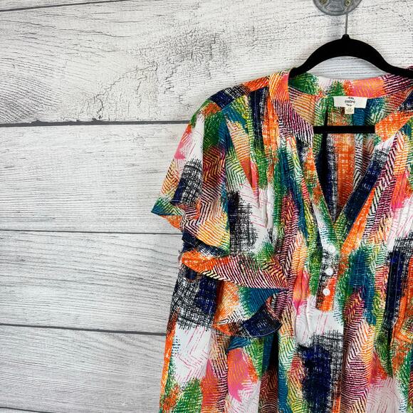 💖Entro Multicolor Abstract Blouse - Picture 3 of 8